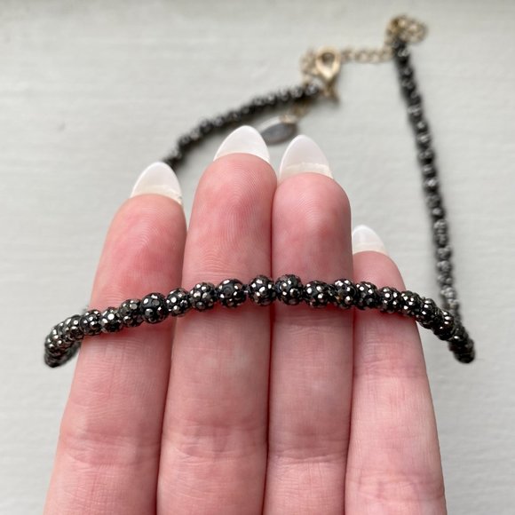 New Express Matching Black Studded Choker Necklace & Black Studded Bracelet - Picture 3 of 6